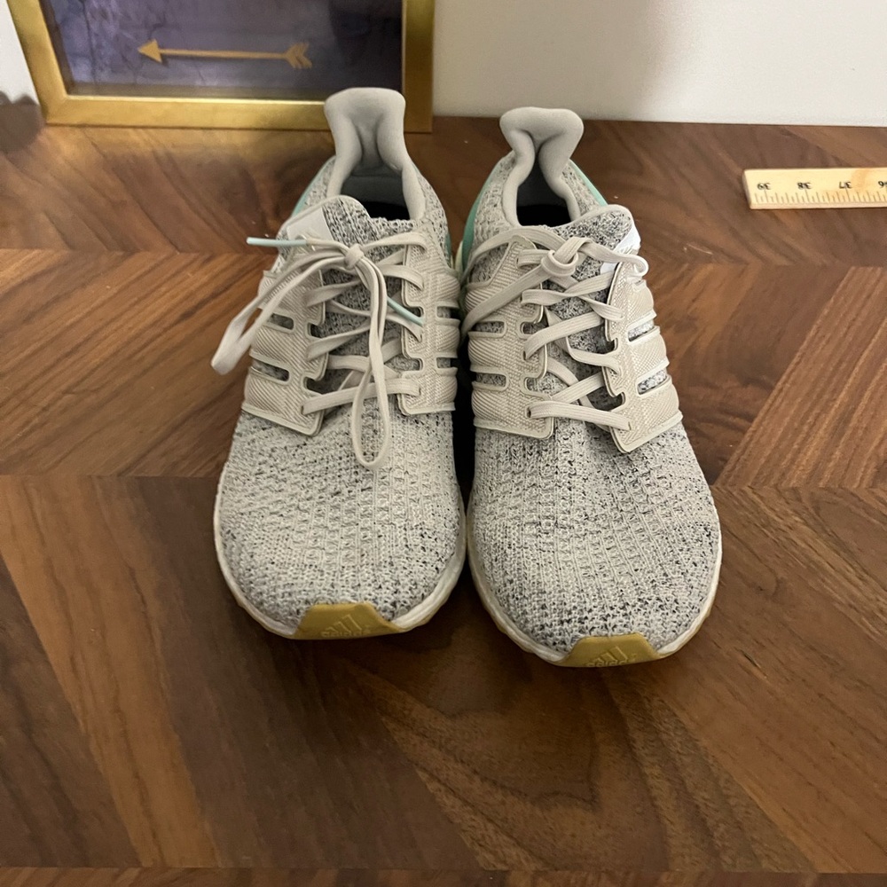 Adidas ultra boost grey and teal Sneakers with Knit Upper and Sock-Like Collar